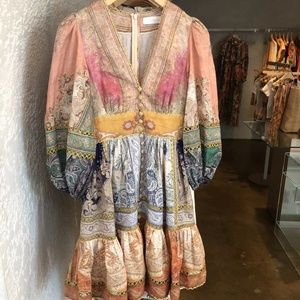 Zimmermann ANNEKE LANTERN MINI DRESS